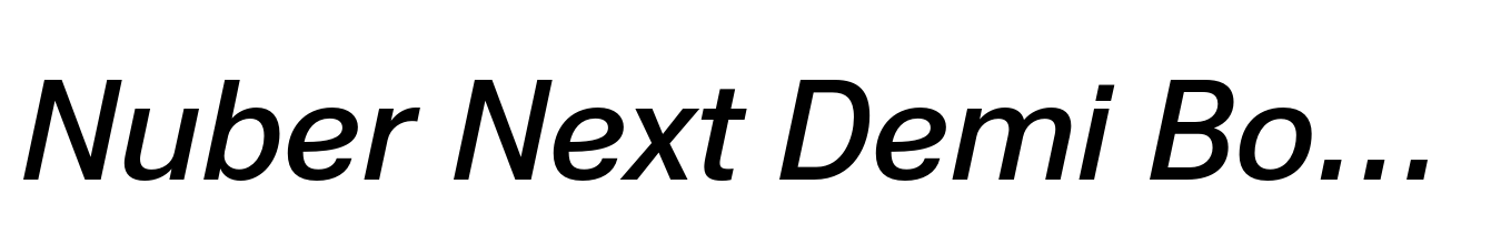Nuber Next Demi Bold Italic